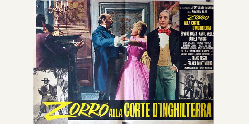 Afiche promocional - El Zorro en la corte de Inglaterra (1971) - Peliculas del Zorro